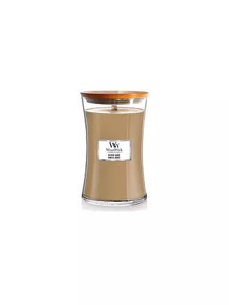 WOODWICK | Duftkerze mit Knisterdocht SANDUHR Large 610g Hypnoflora | camel