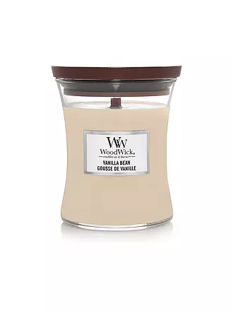 WOODWICK | Duftkerze mit Knisterdocht SANDUHR Medium 275g Gilded Sands | creme