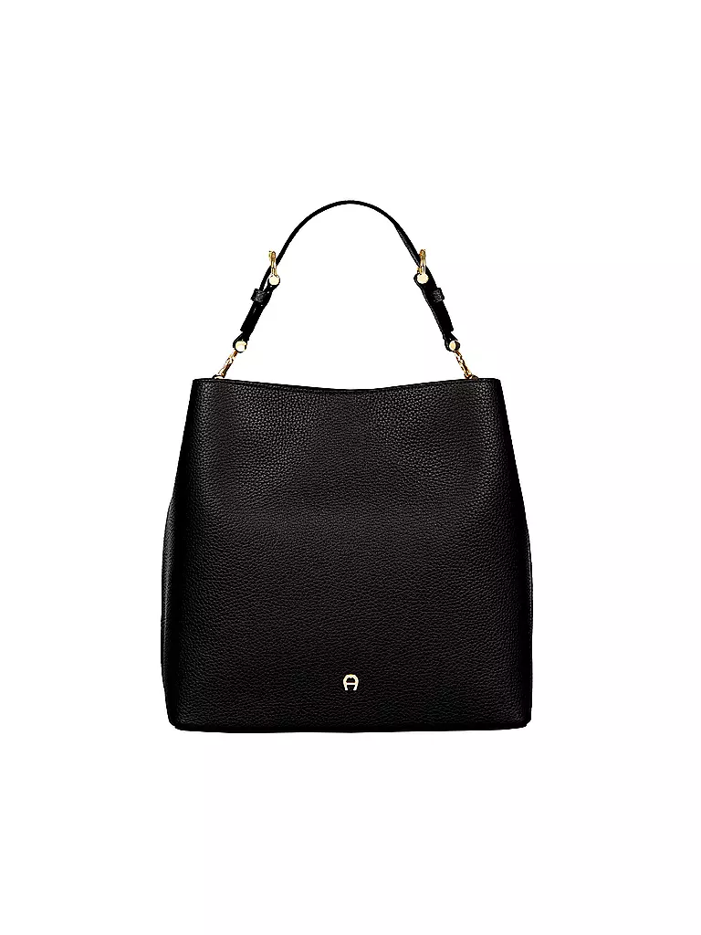 AIGNER | Ledertasche - Bucket Bag DELIA Medium | schwarz