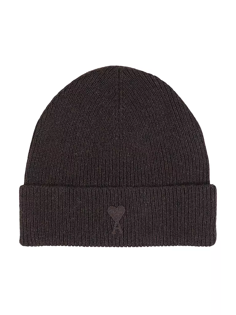 AMI PARIS | Kaschmirmütze - Haube TONAL ADC BEANIE | braun