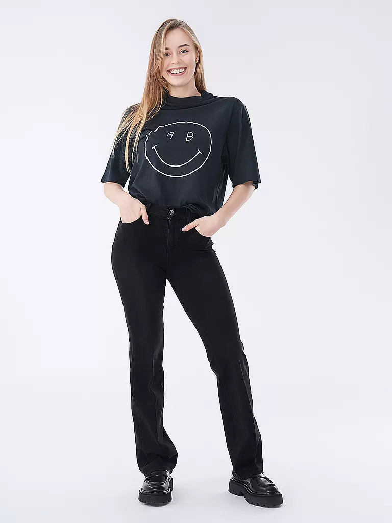 ANINE BING | T-Shirt Relaxed Fit AVI SMILEY | schwarz