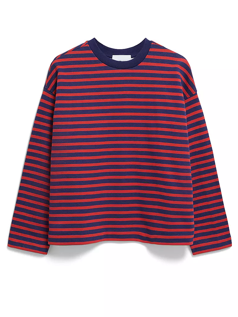 ARMEDANGELS | Sweater Oversized Fit FRANKAA  STRIPES | rot