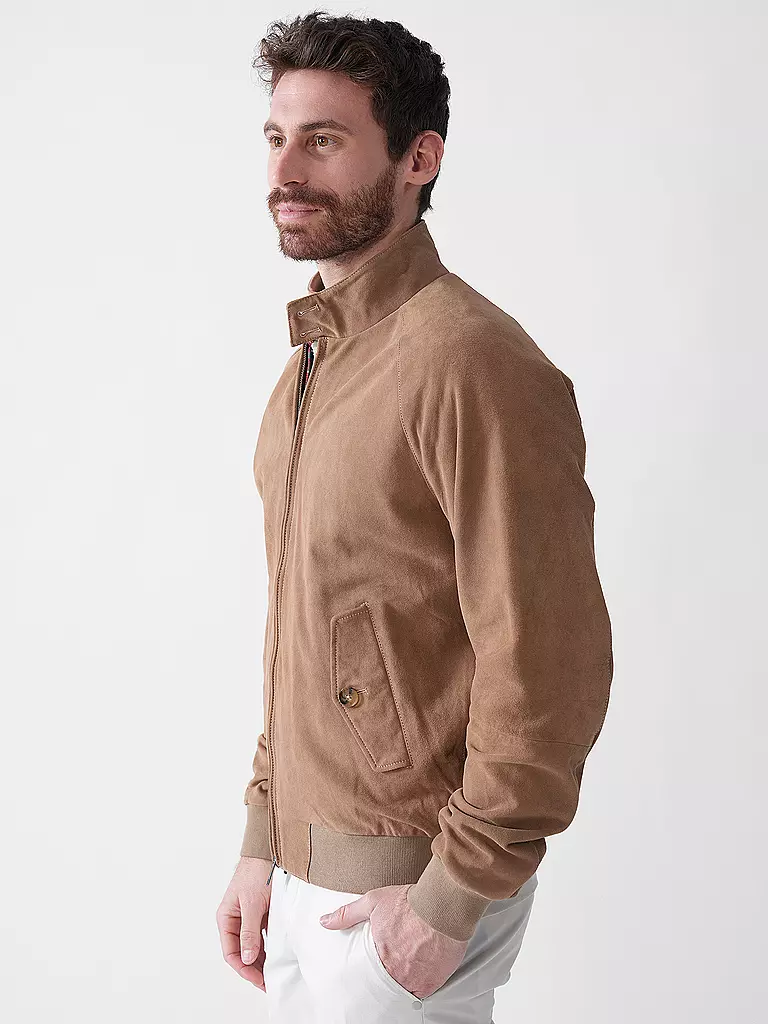 BARACUTA | Lederjacke G9 SUEDE | camel