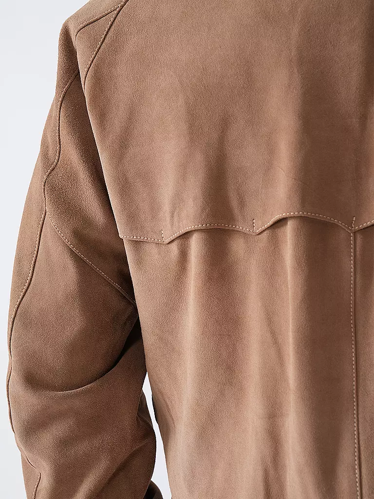 BARACUTA | Lederjacke G9 SUEDE | camel