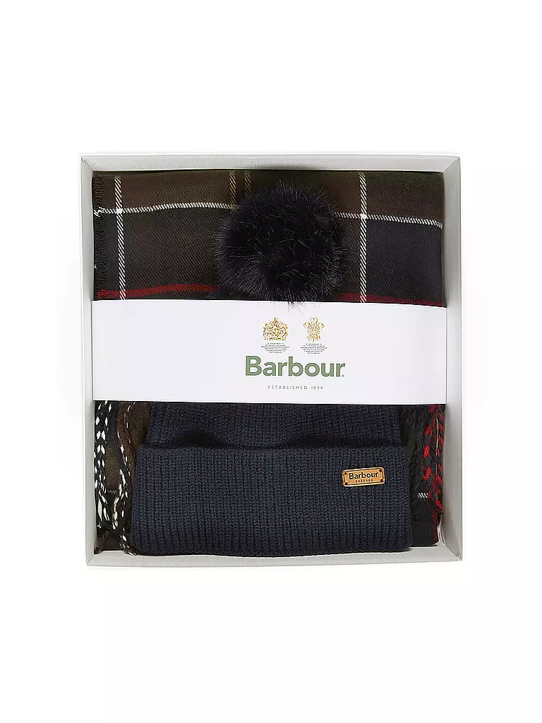 BARBOUR | Geschenkset Beanie und Schal DOVER | dunkelgrün