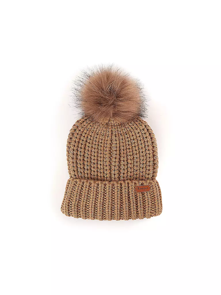 BARBOUR | Geschenkset Beanie und Schal SALTBURN | camel