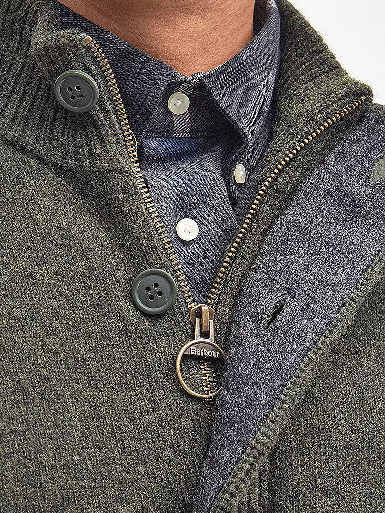 BARBOUR | Strickjacke ESSENTIAL | hellgrau