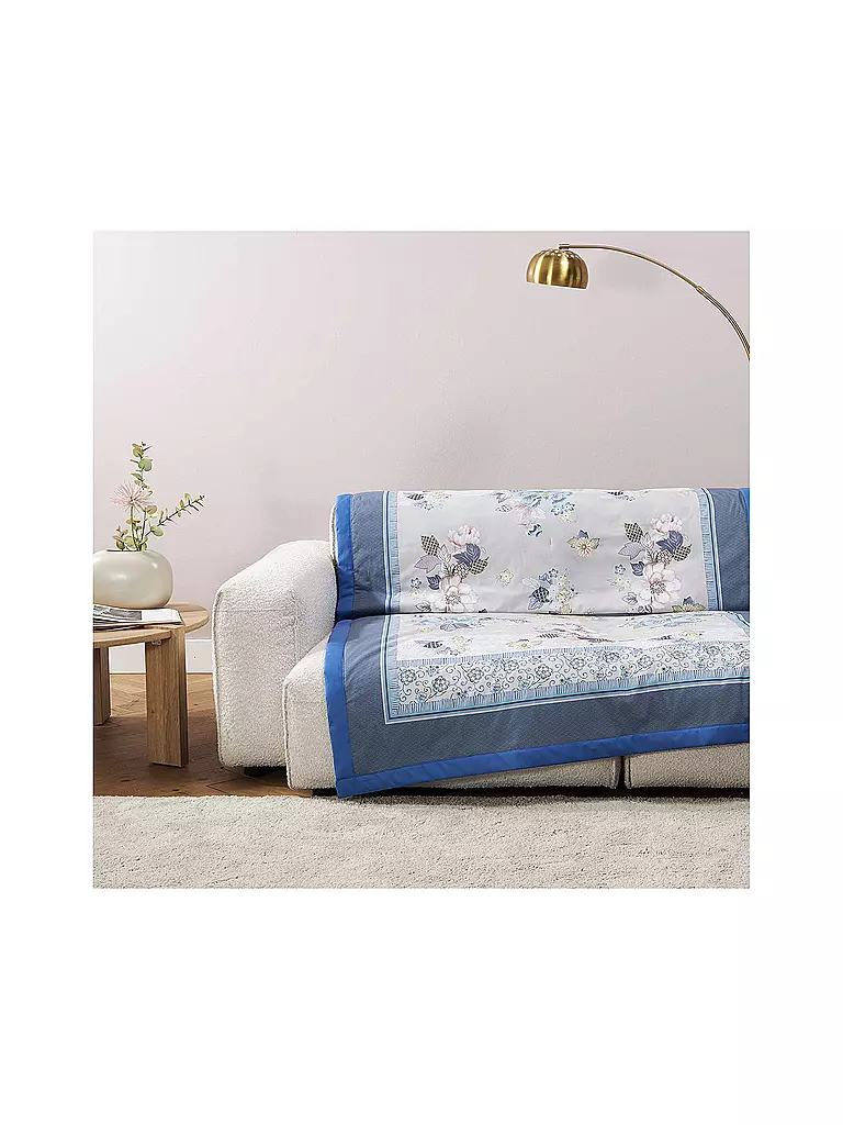 BASSETTI | Tagesdecke - Plaid HANAMI 135x190cm Blau | hellblau