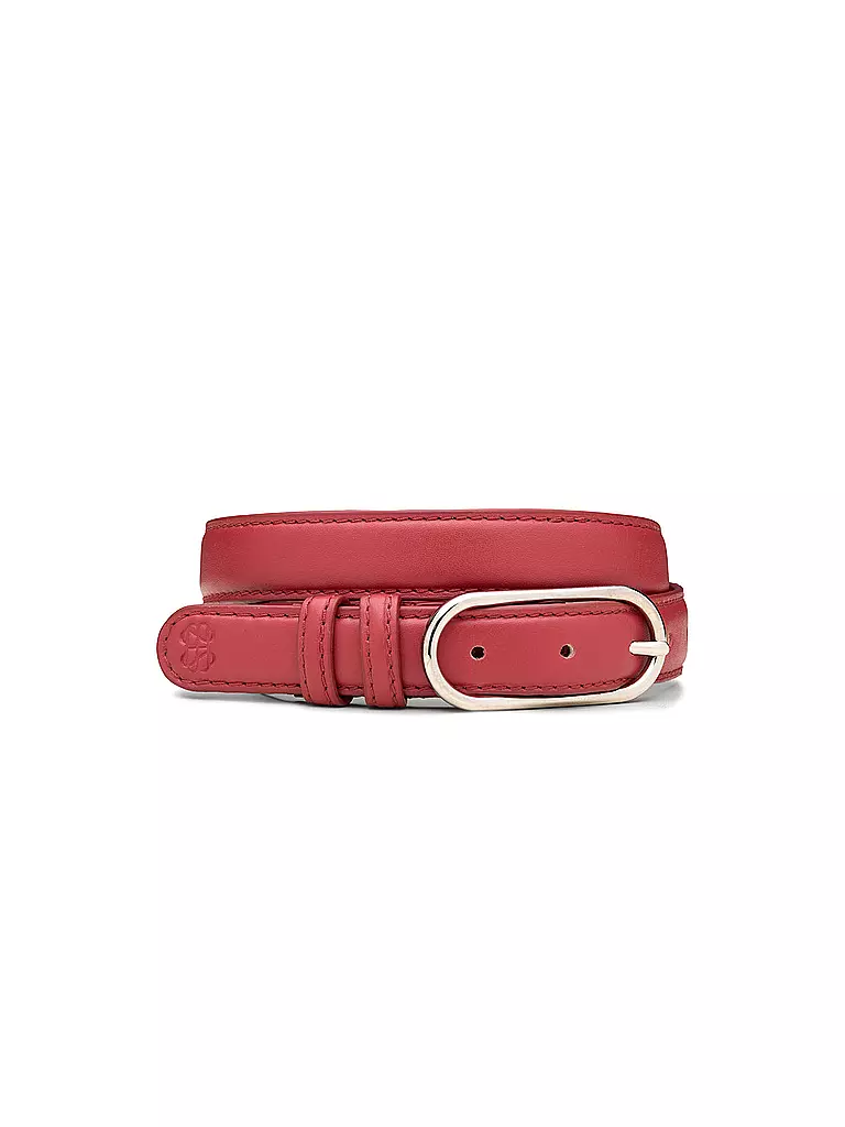 BECKSÖNDERGAARD | Ledergürtel GLOSSY NOLA LEATHER BELT Dusty Cedar Red | dunkelrot