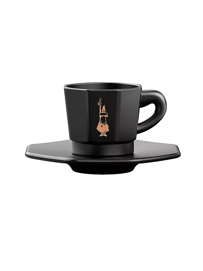 BIALETTI | Espresso Tassen 4er Set Schwarz/Kupfer | schwarz