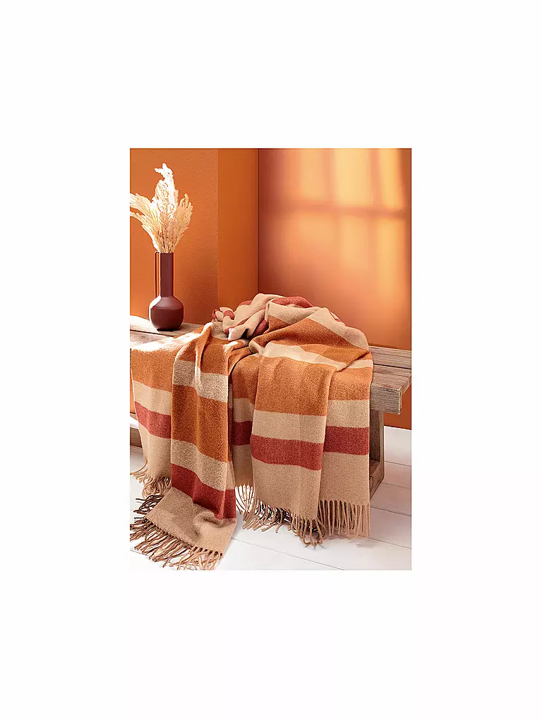 BIEDERLACK | Tagesdecke - Plaid 150x200cm Nature-Charming | orange