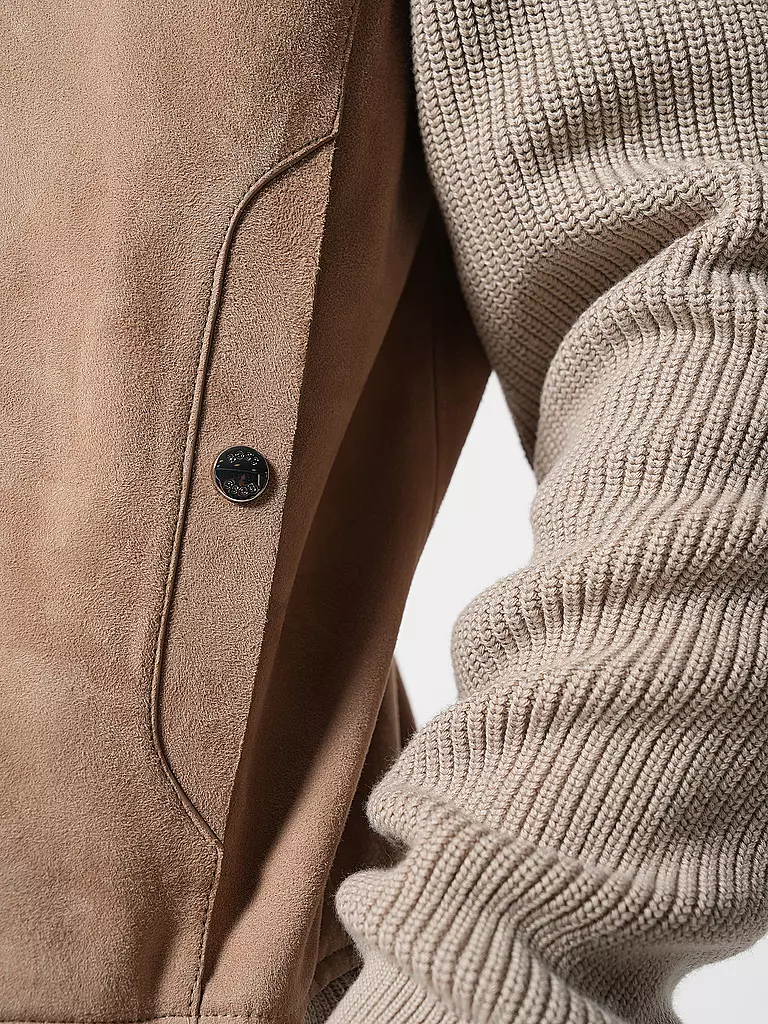 BOSS | Lederjacke  | beige