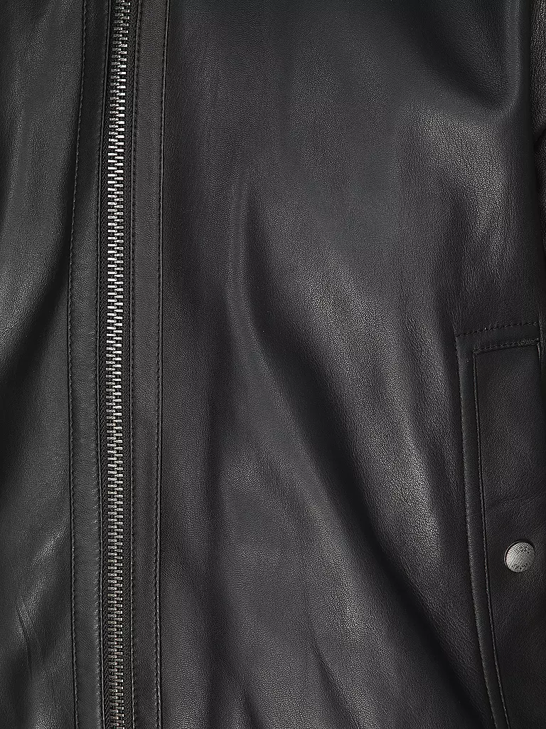 BOSS | Lederjacke JUGE | schwarz