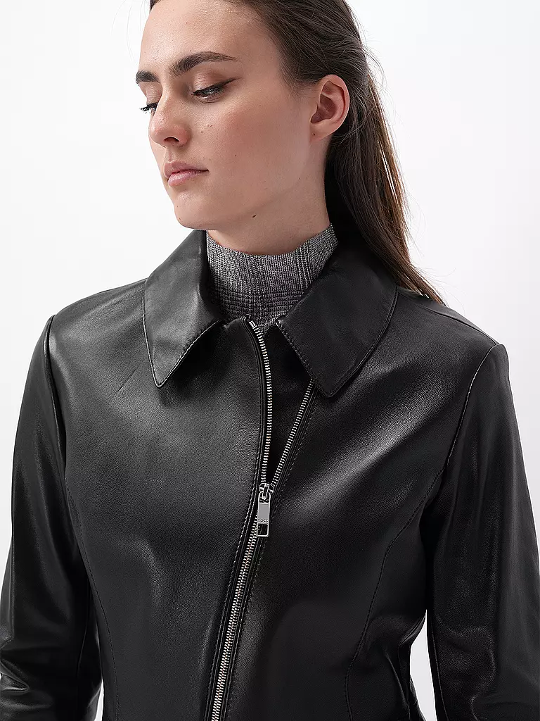 BOSS | Lederjacke SASILIA | schwarz