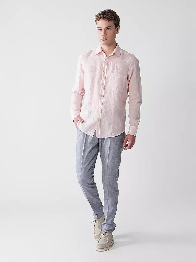 BOSS | Leinenhemd Regular Fit RELEGANT | rosa