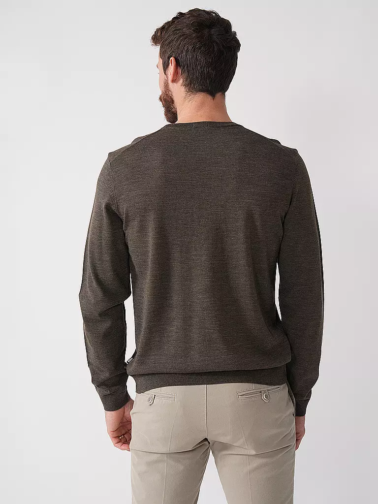 BOSS | Pullover Slim Fit LENO-P | dunkelgrün