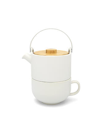 BREDEMEIJER | Tea for one Umea mit Bambusdeckel 0,5l Weiss