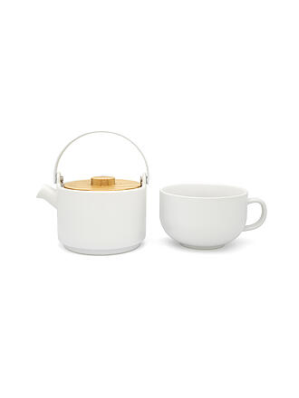 BREDEMEIJER | Tea for one Umea mit Bambusdeckel 0,5l Weiss