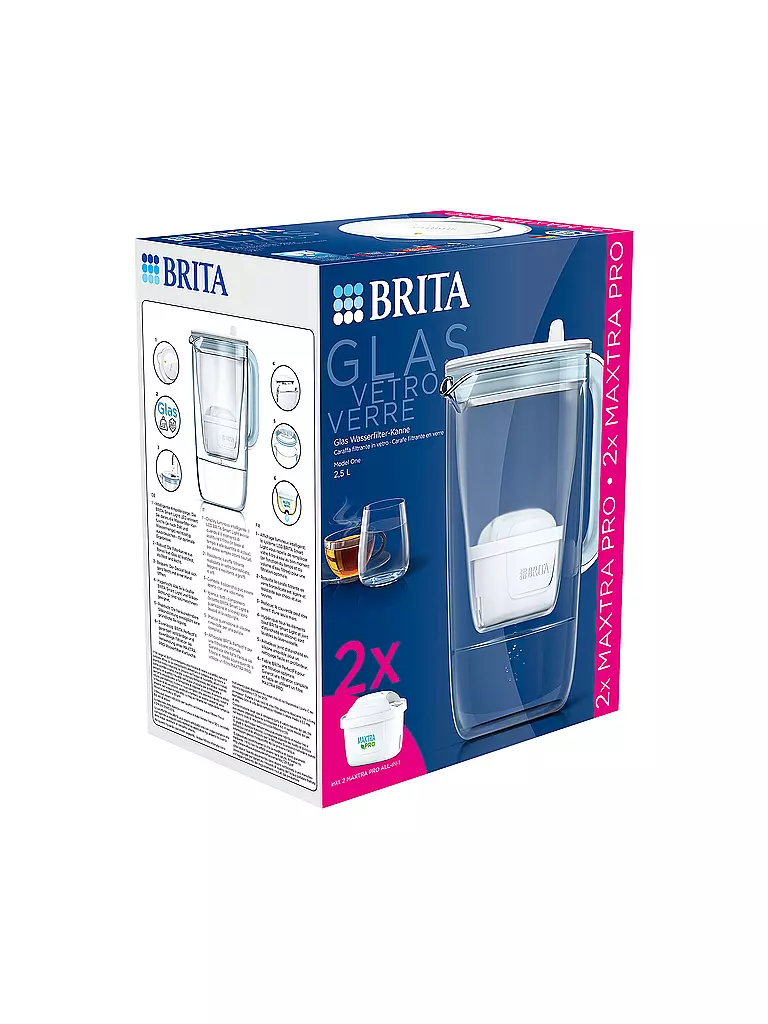 BRITA | Tischwasserfilter Glas MODEL ONE 2,5L Weiss  | weiss