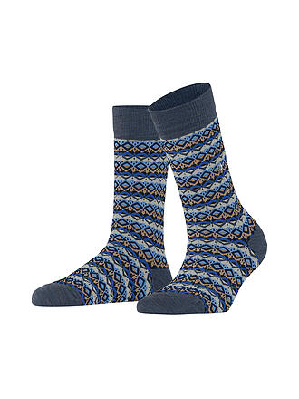 BURLINGTON | Damen Socken MODERN FAIR ISLE 36-41 dark blue melange