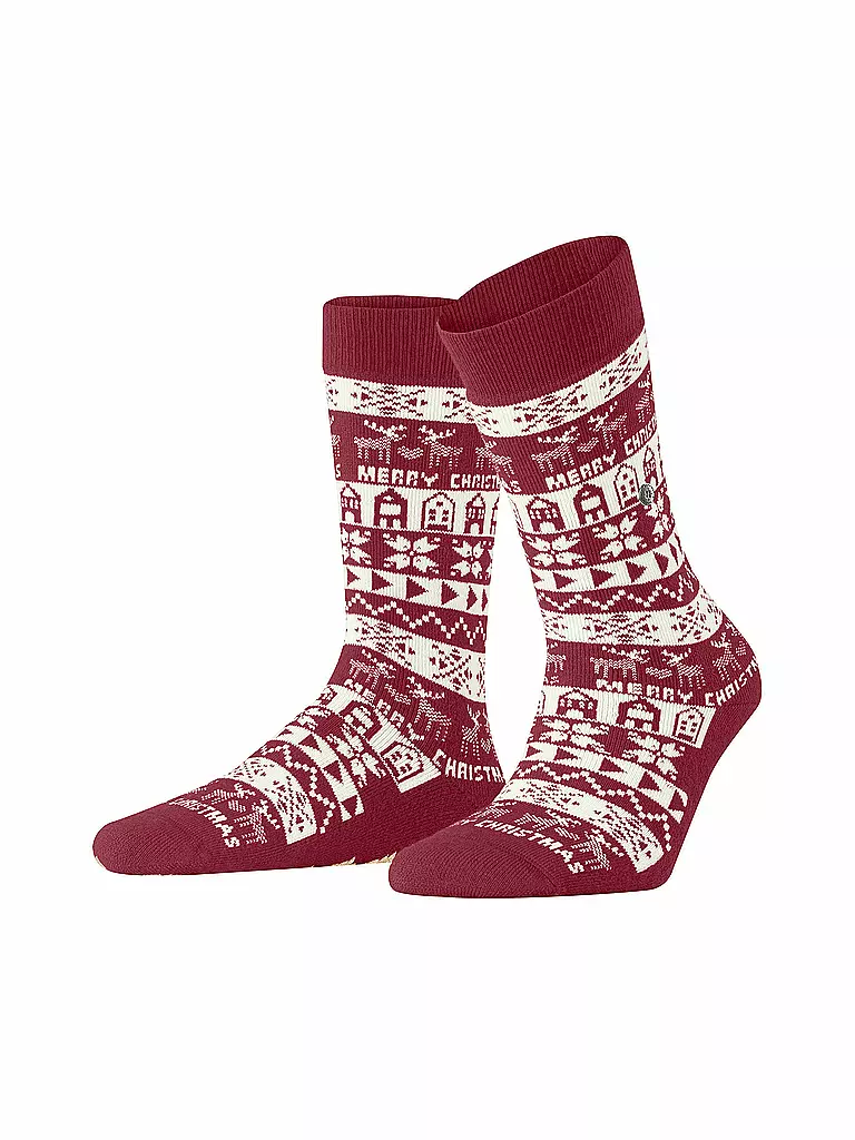 BURLINGTON | Damen Socken MERRY CHRISTMAS 36-41 cranberry | rot