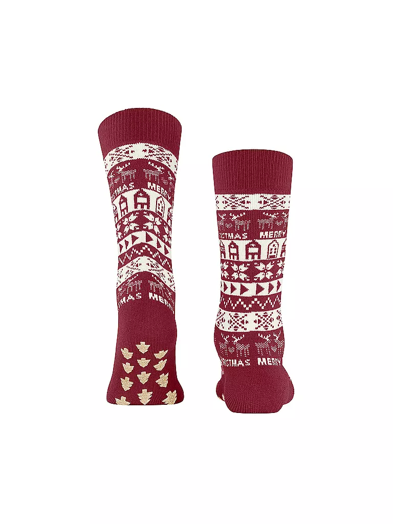 BURLINGTON | Damen Socken MERRY CHRISTMAS 36-41 cranberry | rot