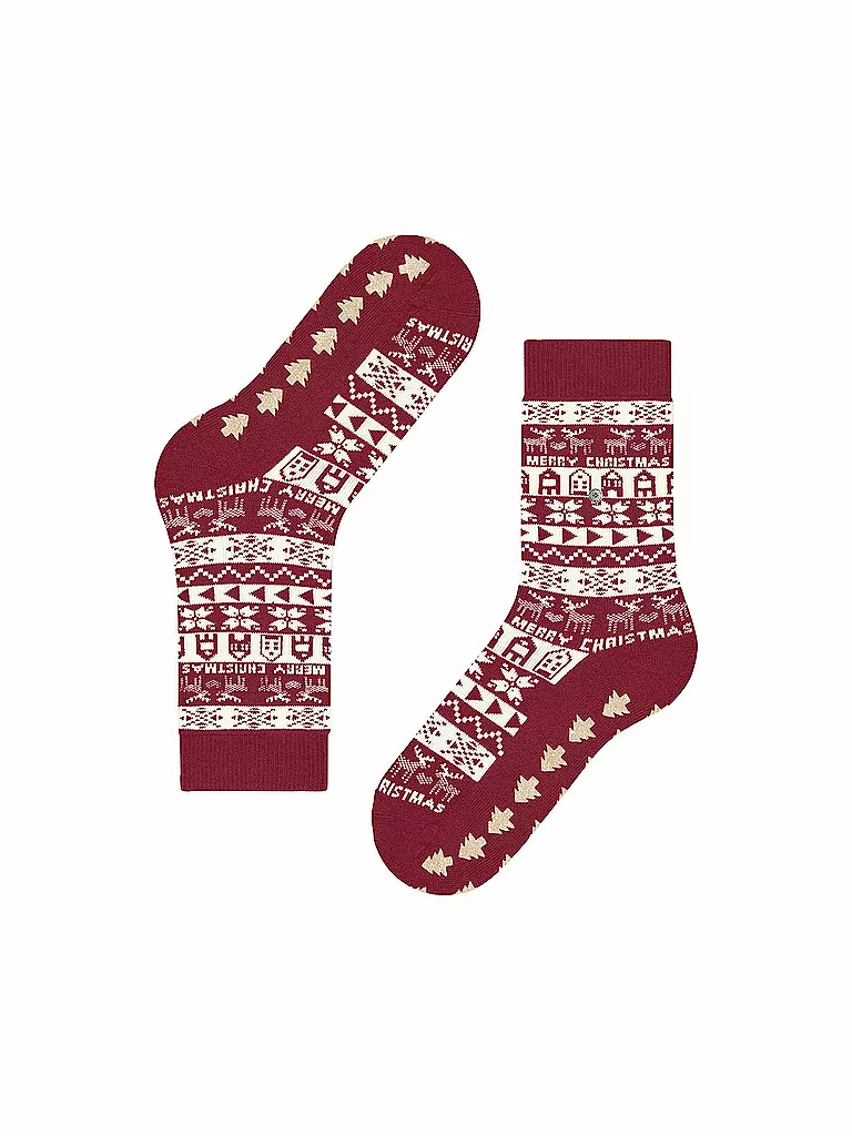 BURLINGTON | Damen Socken MERRY CHRISTMAS 36-41 cranberry | rot