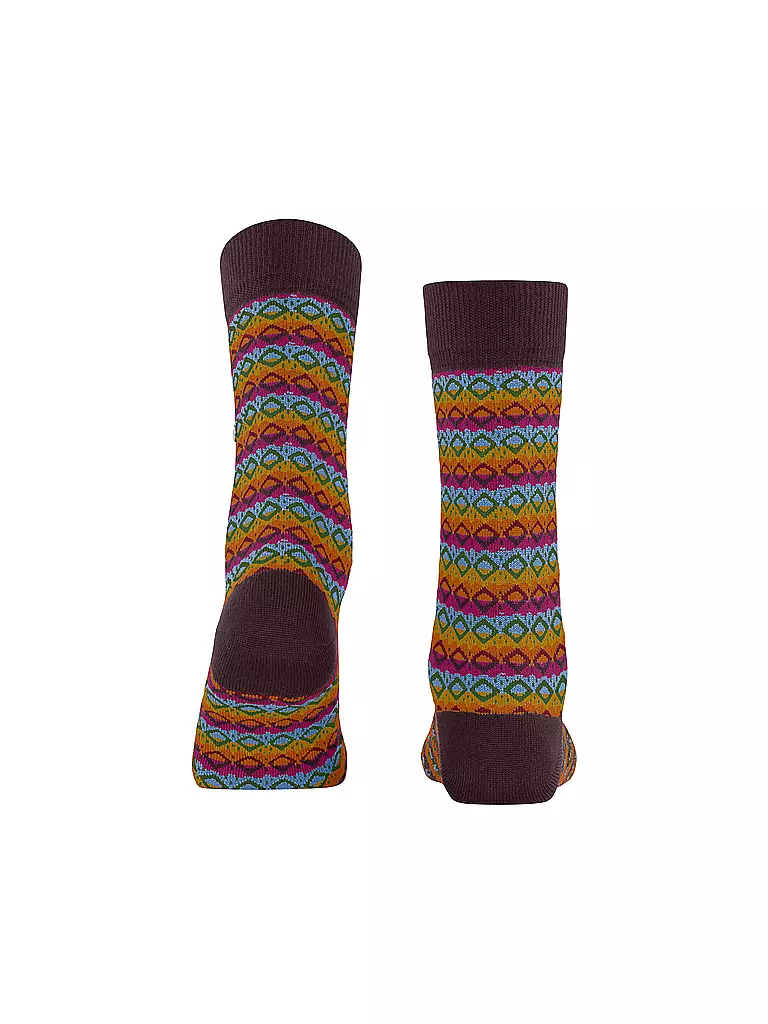 BURLINGTON | Damen Socken MODERN FAIR ISLE 36-41 barolo | dunkelrot