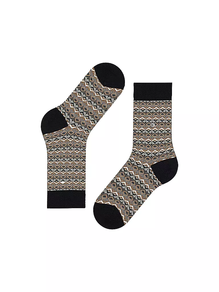 BURLINGTON | Damen Socken MODERN FAIR ISLE 36-41 black | schwarz