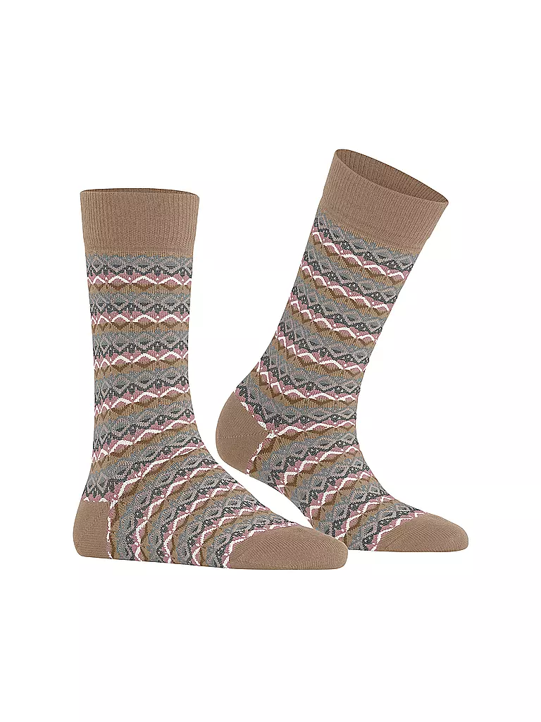 BURLINGTON | Damen Socken MODERN FAIR ISLE 36-41 camel | camel