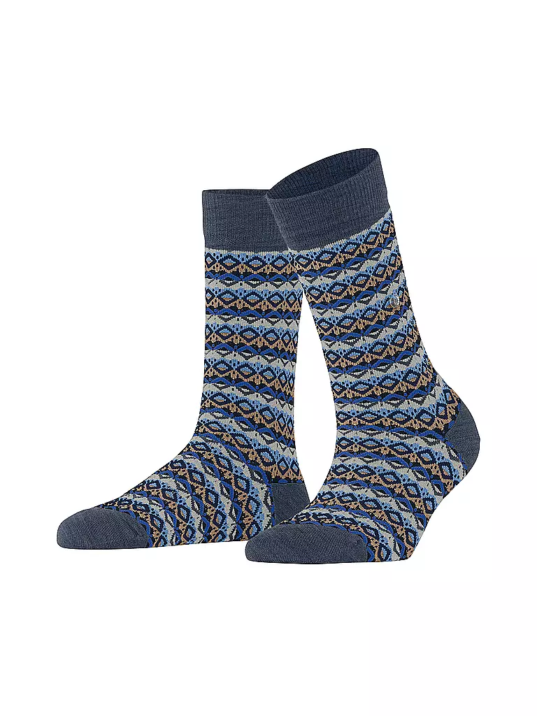 BURLINGTON | Damen Socken MODERN FAIR ISLE 36-41 dark blue melange | blau