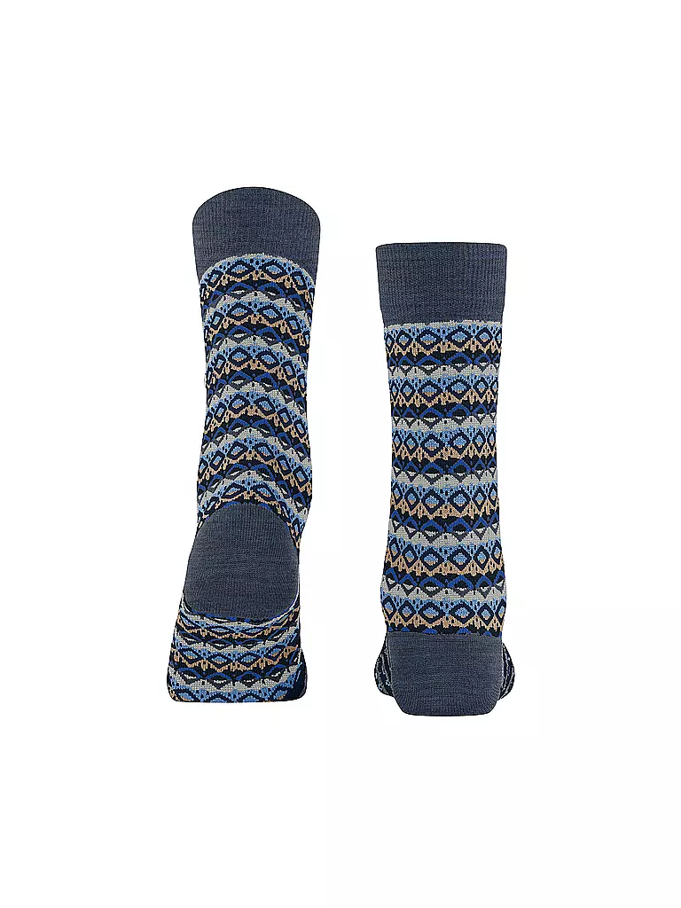 BURLINGTON | Damen Socken MODERN FAIR ISLE 36-41 dark blue melange | dunkelrot