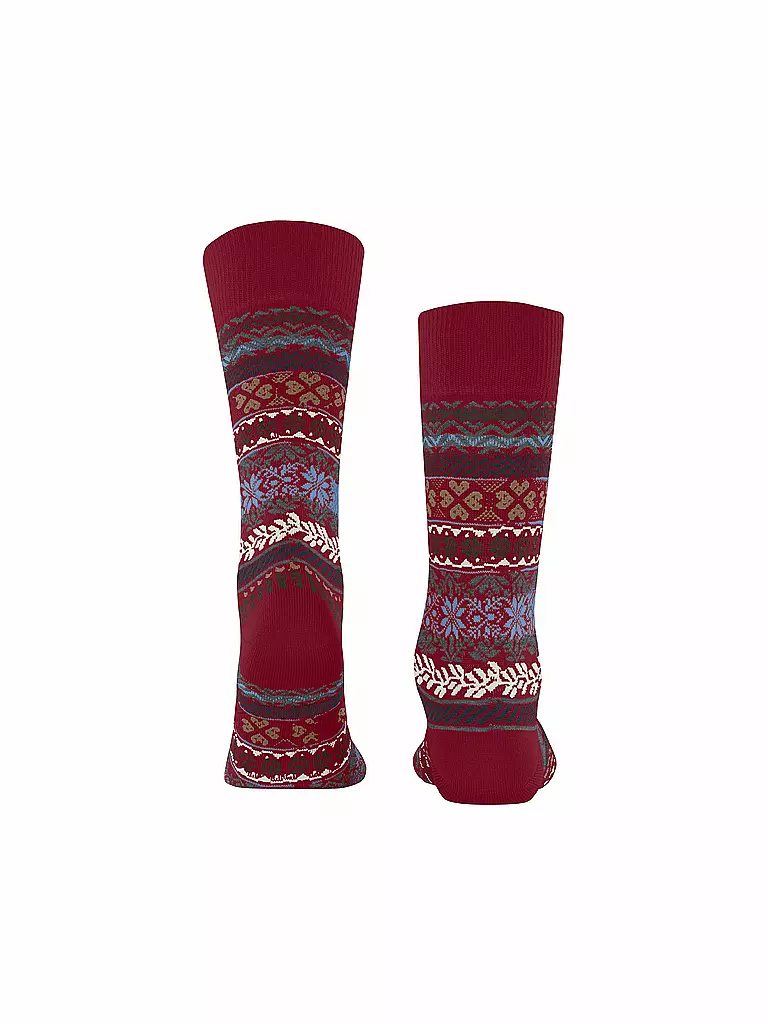 BURLINGTON | Herren Socken COUNTRY FAIR ISLE 40-46 cranberry | dunkelrot