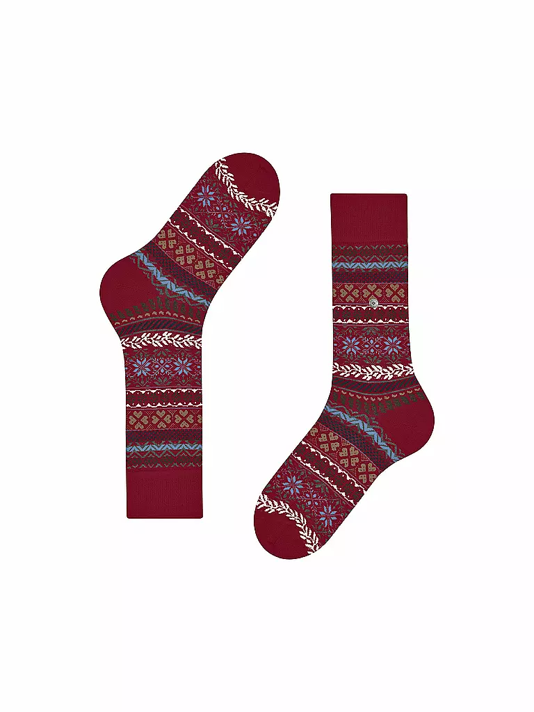 BURLINGTON | Herren Socken COUNTRY FAIR ISLE 40-46 cranberry | dunkelrot