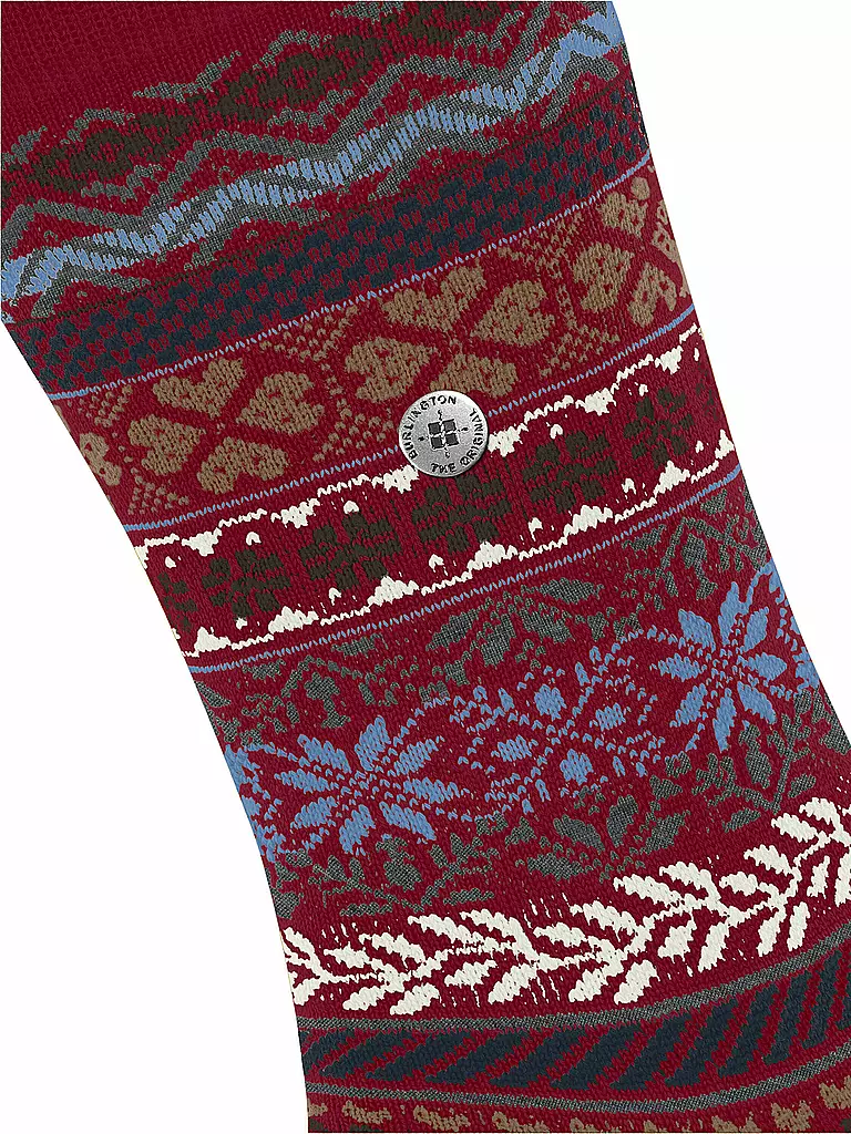 BURLINGTON | Herren Socken COUNTRY FAIR ISLE 40-46 cranberry | dunkelrot