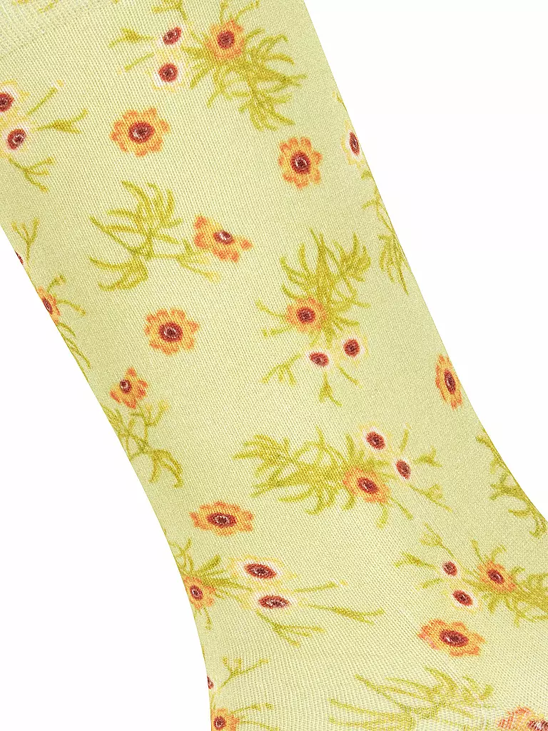 BURLINGTON | Socken FLORAL ROMANCE 36-41 lemon | hellgrün