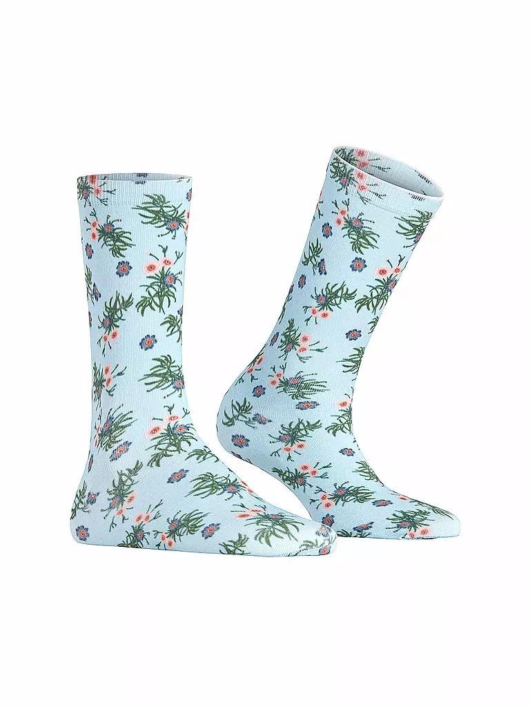 BURLINGTON | Socken FLORAL ROMANCE 36-41 light blue | hellgrün