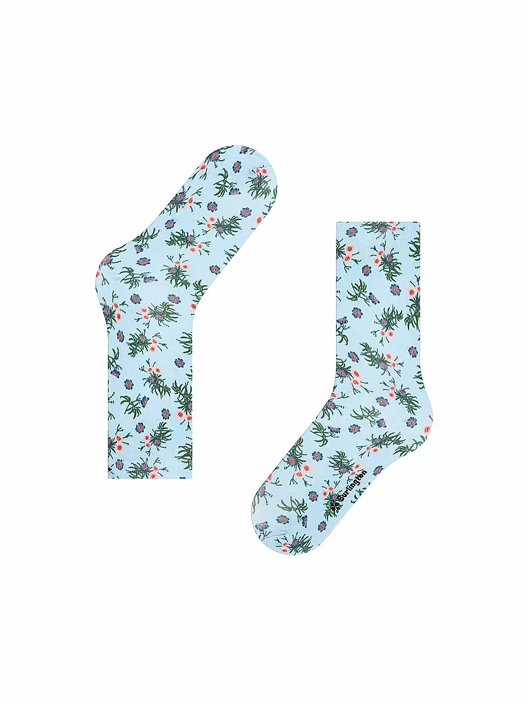 BURLINGTON | Socken FLORAL ROMANCE 36-41 light blue | hellgrün