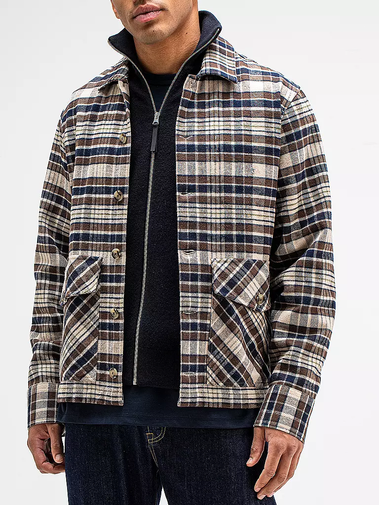 BUTCHER OF BLUE | Overshirt FOLSUM BROWN CHECK | braun