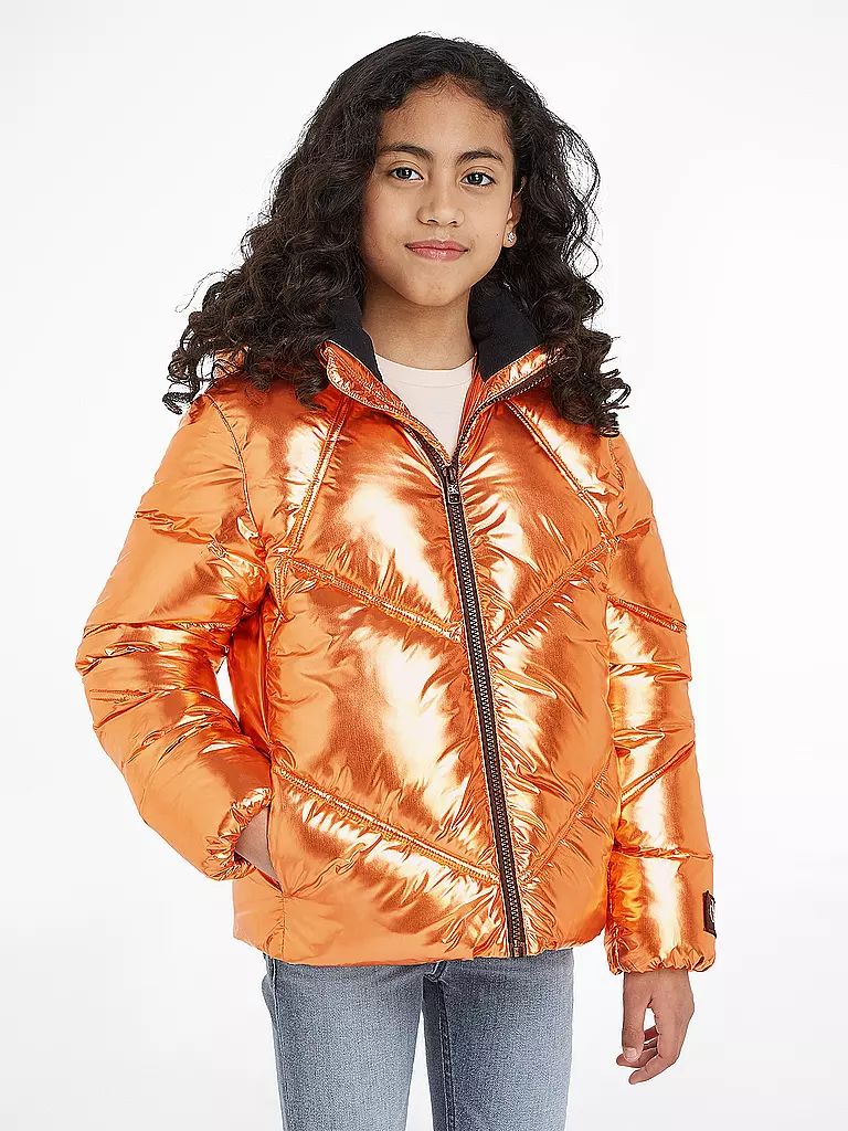 CALVIN KLEIN JEANS | Mädchen Steppjacke  | orange