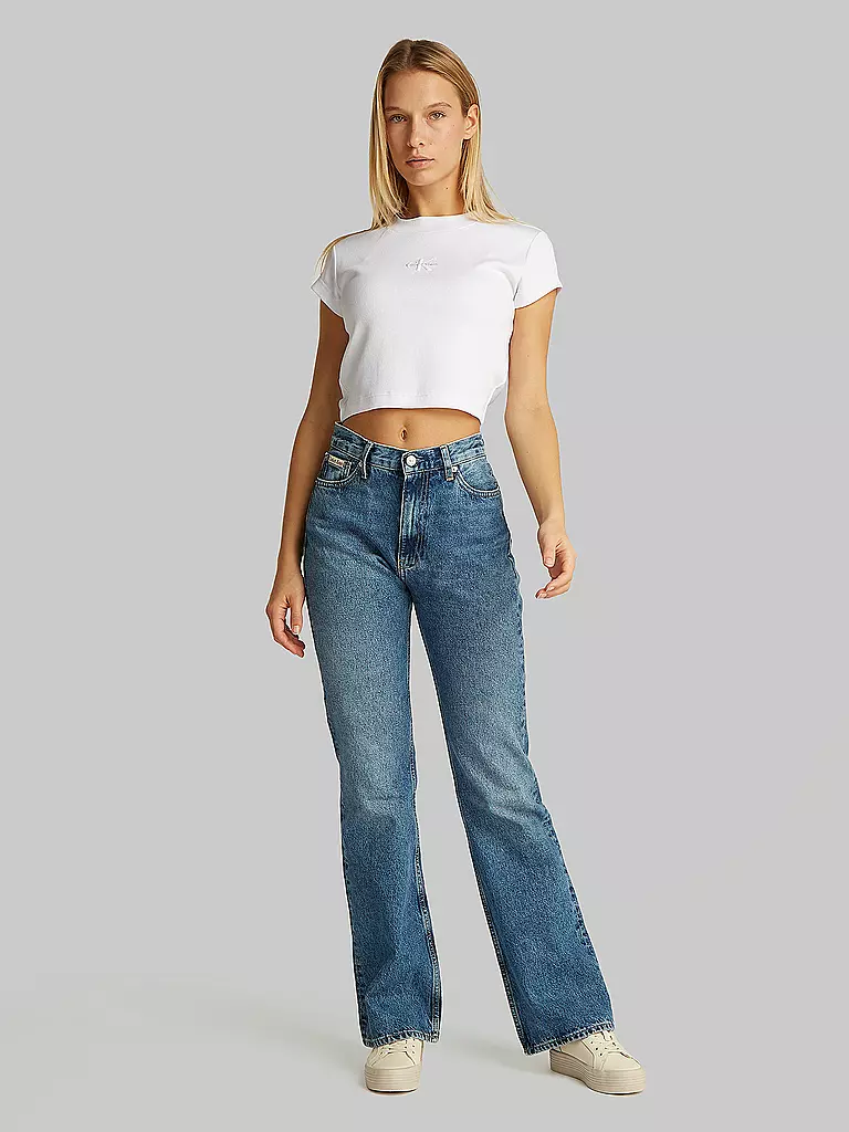 CALVIN KLEIN JEANS | T-Shirt Cropped Fit  | weiss