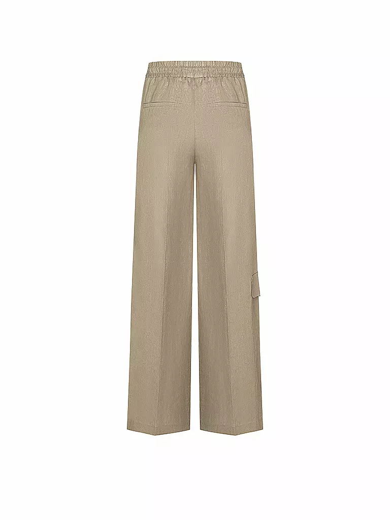 CAMBIO | Leinen Cargohose AMALIA CARGO | beige