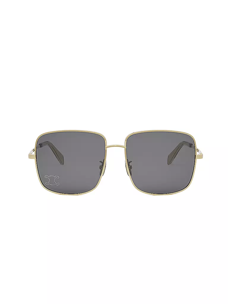 CELINE | Rhinestone Triomphe goldene eckige Sonnenbrille | silber