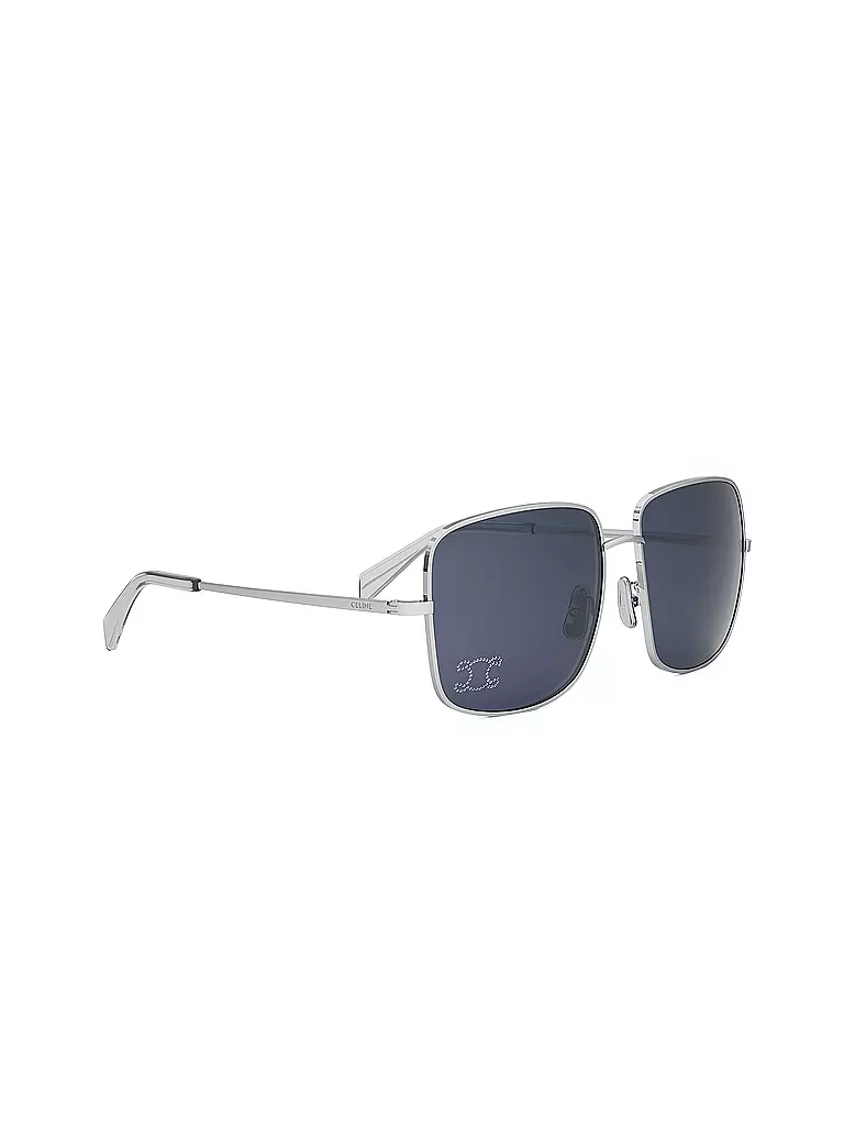 CELINE | Rhinestone Triomphe silber eckige Sonnenbrille | silber