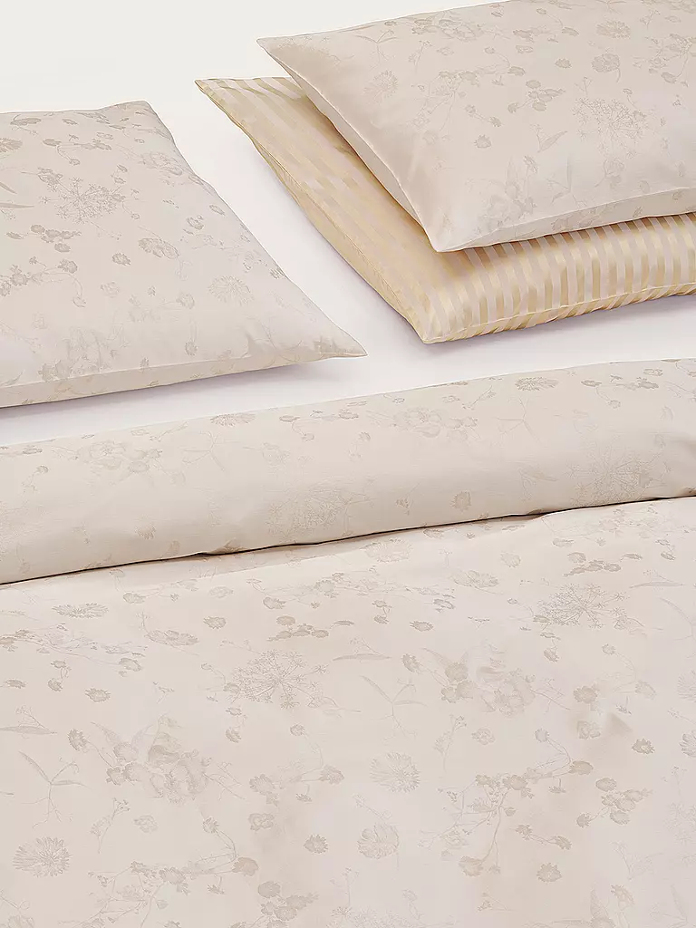 CHRISTIAN FISCHBACHER | Jacquard Deckenbezug FIORI PASTELLO 140x200cm Ivory | beige