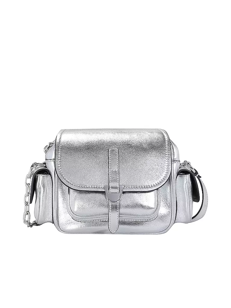 COCCINELLE | Ledertasche - Mini Bag COCCINELLECAMPUS | silber