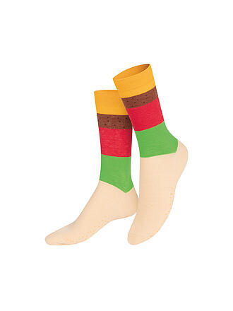 EAT MY SOCKS | Socken 36-45 CHEESEBURGER rotgelbgruen