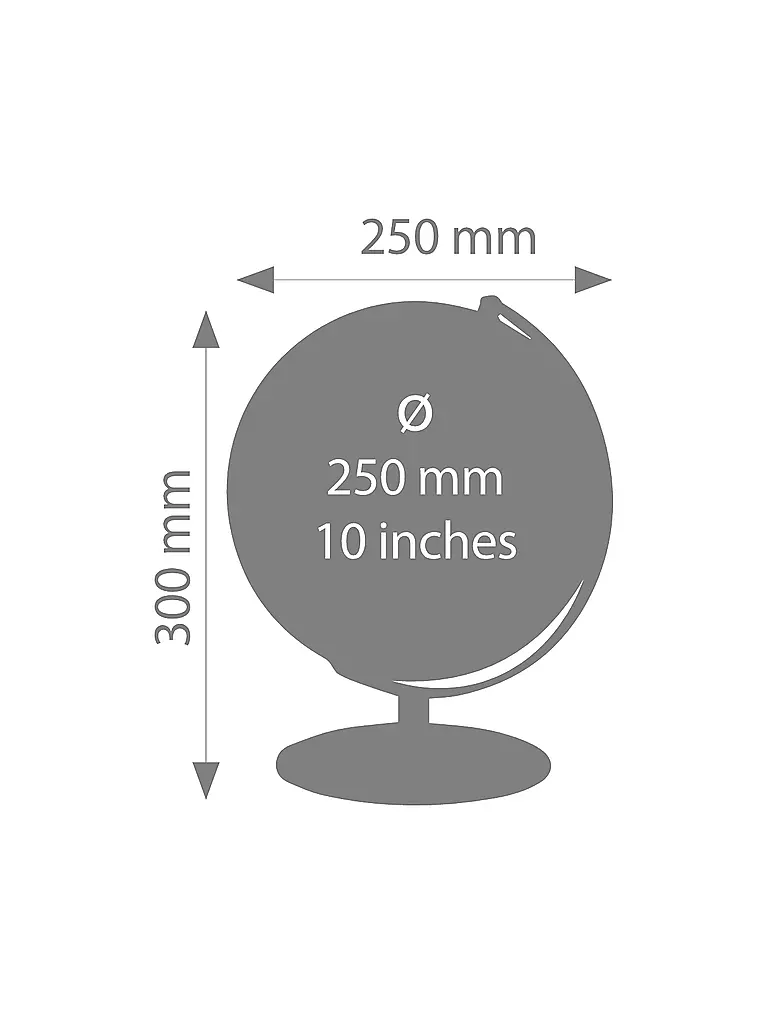 EMFORM |  Tischglobus - Planet 25cm Silber | keine Farbe