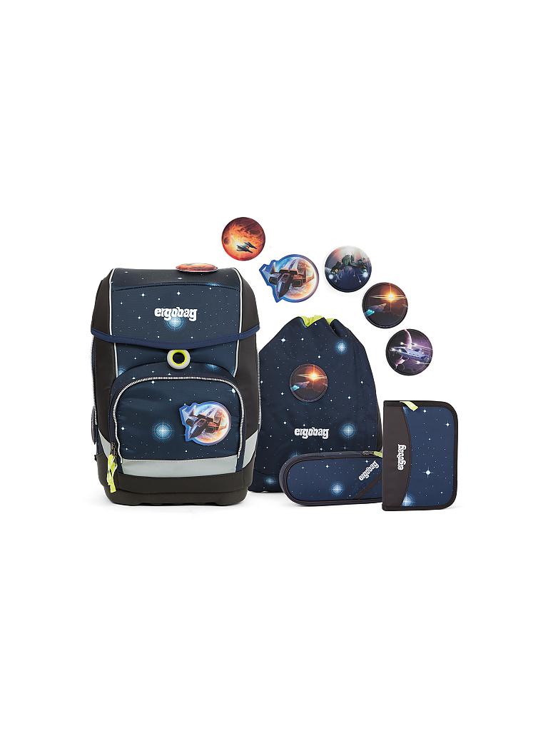 ERGOBAG Schultasche Set 5-tlg. "Cubo - KoBärnikus" GALAXY GLOW Edition blau