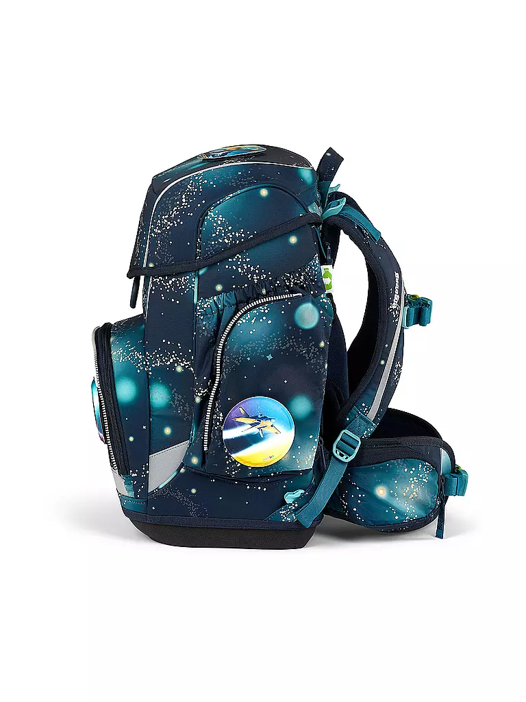 ERGOBAG | Schultaschenset 5tlg CUBO Galaxy Glow - RaumfahBär  | dunkelblau